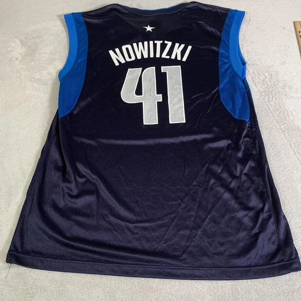 VTG Dallas Mavericks Jersey Mens XL Blue NBA Basketball Dirk Nowitzki #41 Adidas